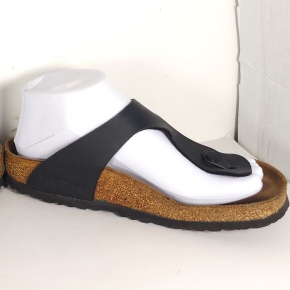Birkenstock Women's Gizeh EU37 US6 Black Birko-Flor T-strap Thong Sandals Shoes - Picture 7 of 16